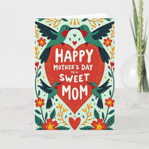 Folk Art Happy Mothers Day Card