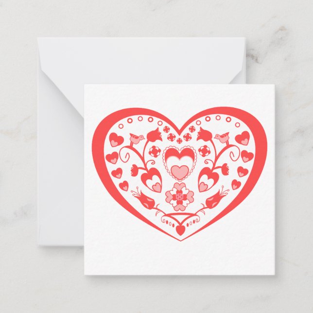 Folk Art Hearts Card (Front)