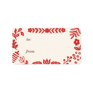 Folk Art Holiday Gift Tag Labels