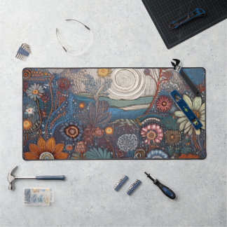Folk Art Landscape Desk Mat