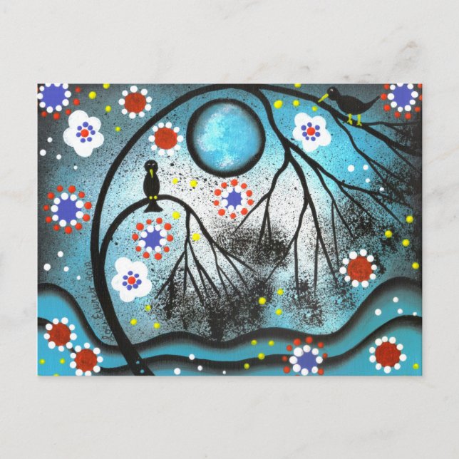 FOLK ART Lovers Tree BY LORI EVERETT postcard (Front)