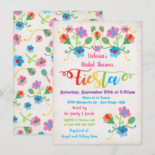 Folk Art Mexicaine Fiesta Bridal Shower Invitation