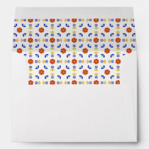 Folk Art Neon Flower Geometric Pattern Envelope