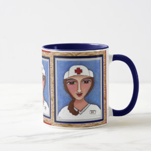 Folk Art Nurse - RN / nursing mug of healing