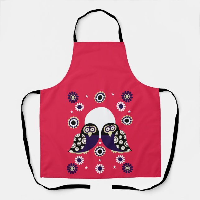 Folk Art Owl Apron (Front)