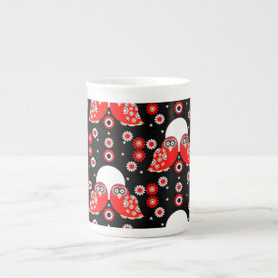 Folk Art Owl Bone China Mug