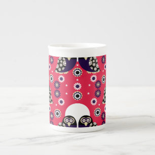 Folk Art Owl Bone China Mug