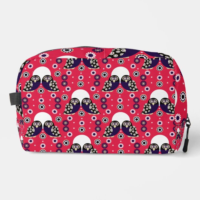 Folk Art Owl Dopp Kit (Front)