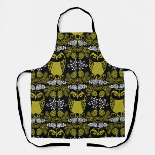 Folk Art Owl Prints Apron