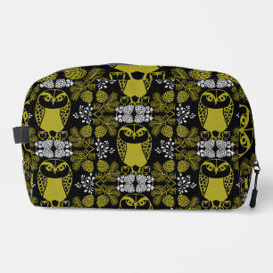 Folk Art Owl Prints Dopp Kit