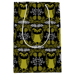 Folk Art Owl Prints Medium Gift Bag