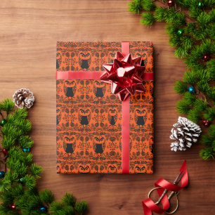 Folk Art Owl Prints Wrapping Paper
