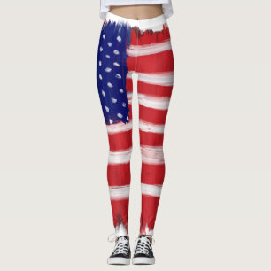 Folk Art Painted Flag Leggings