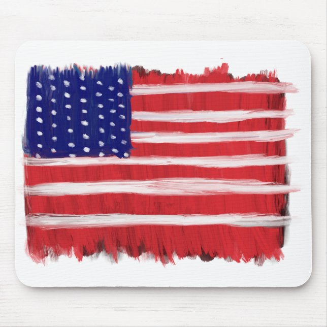 Folk Art Painted Flag Mouse Pad (Front)