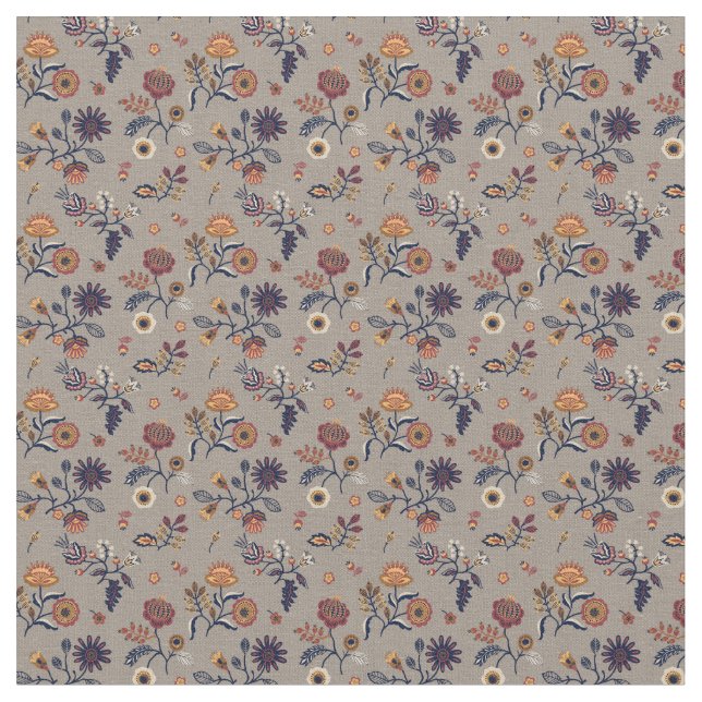 Folk Art Pattern  Fabric (Close Up)