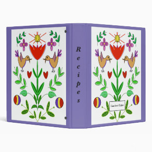 Folk Art Personalized Recipe Binder