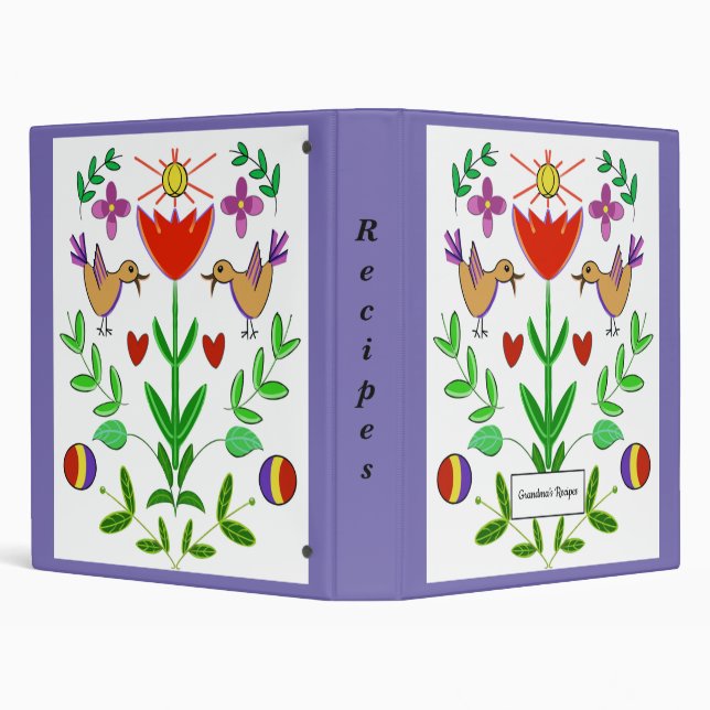 Folk Art Personalized Recipe Binder (Background)