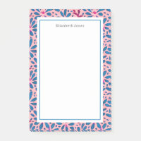 Folk Art Pink and Blue Floral