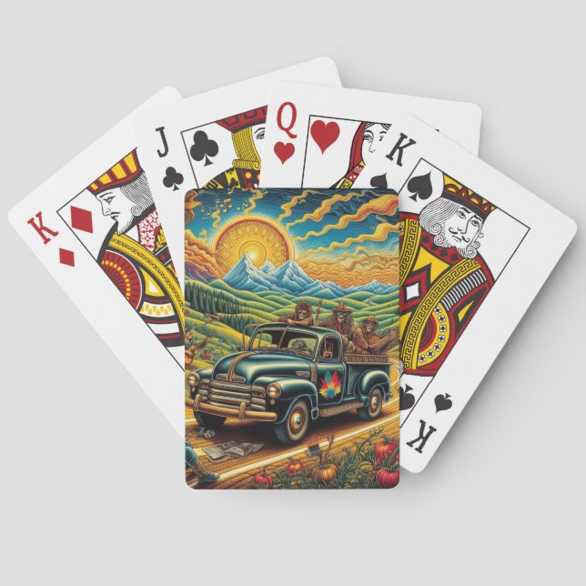 Folk Art Road Trip Playing Cards (Back)