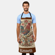 Folk Art Rooster Personalized Large Apron