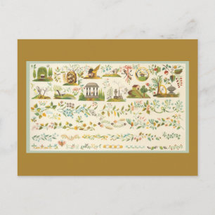 Folk Art Sampler Postcard