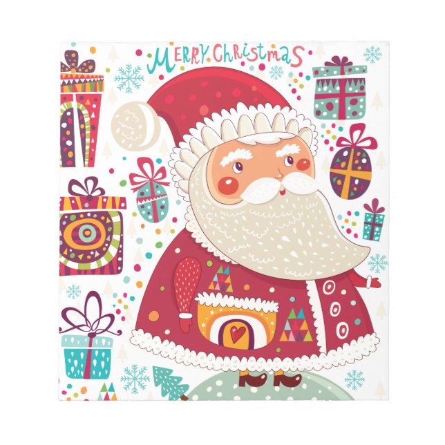 Folk Art Santa Claus Notepad (Front)