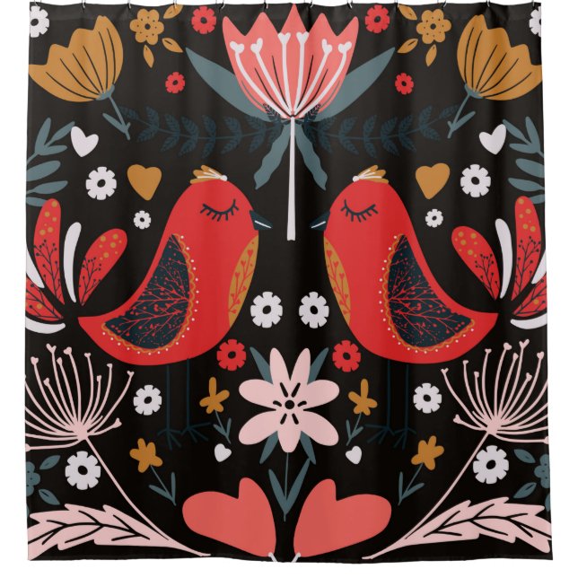 folk art scandinavian colourful pattern with flora (Front)