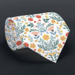 Folk Art Scandinavian Traditional Motif Tie<br><div class="desc">A charming vintage-inspired folk floral pattern featuring colorful flowers,  leaves,  and botanical elements arranged in a balanced symmetrical style. Perfect for spring designs,  fabric prints,  home decor,  stationery,  and nature-themed products.</div>