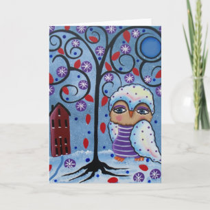FOLK ART Snow Flake BY LORI EVERETT greeting card