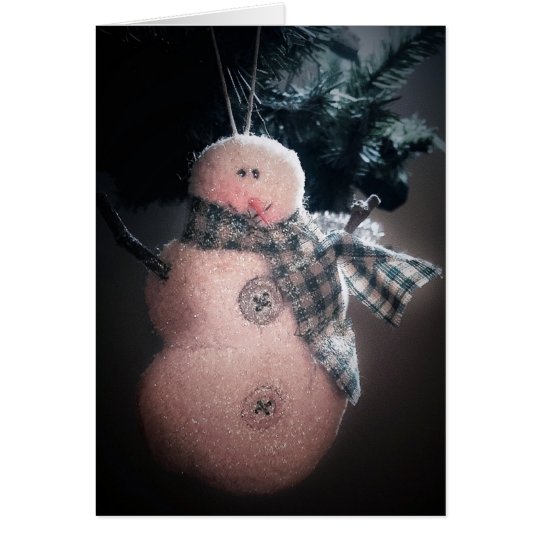 Folk Art Snowman Holiday Card