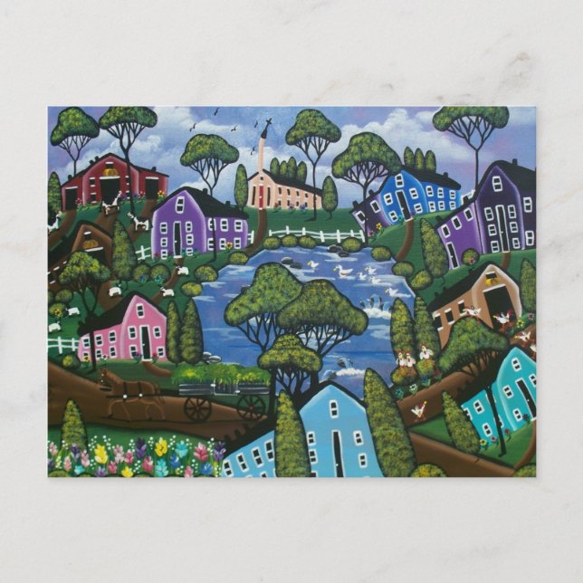 FOLK ART Spirit Of The Heart BY LORI carte postale (Devant)