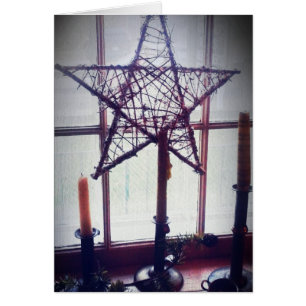 Folk Art Star and Candles Still Life