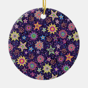 Folk Art Starry Sky Ceramic Ornament