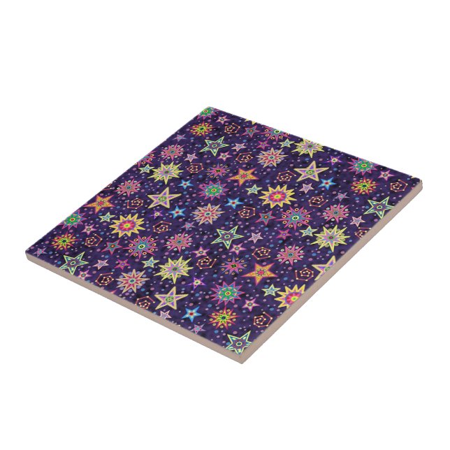 Folk Art Starry Sky Tile (Side)
