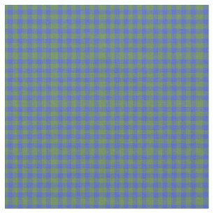 Folk Art Style Blue Green Check Gingham Fabric