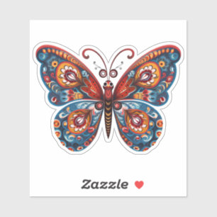 Folk Art Style Butterfly Sticker