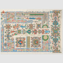 Folk art style ornate decoupage paper