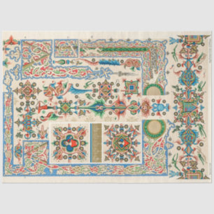 Folk art style ornate decoupage paper