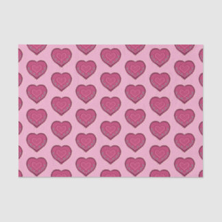 Folk Art style pink heart decorated Ornament Tissue Paper