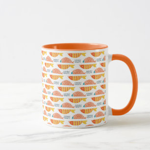 Folk Art Swimming Fish Pattern Mug
