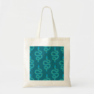 Folk Art Textured Grungy Witchy Snake green yellow Tote Bag