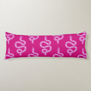 Folk Art Textured Grungy Witchy Snake pinks Body Pillow