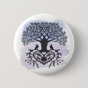 Folk Art Tree of Life 2 Inch Round Button