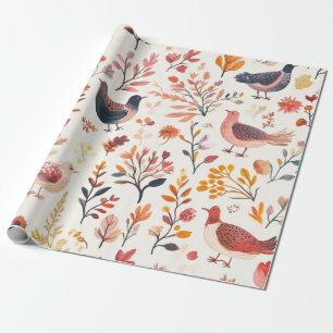 Folk Art Turkeys – Nature Inspired Autumn 2 Wrapping Paper