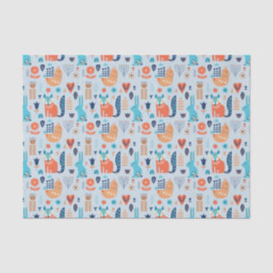 Folk Art Woodland Animal Pattern Tissue Paper