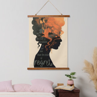 folk artabstract arttropical plants woman  hanging tapestry