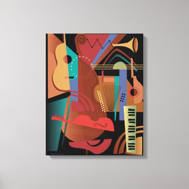 Folk Band Stretched Canvas Print (Front)