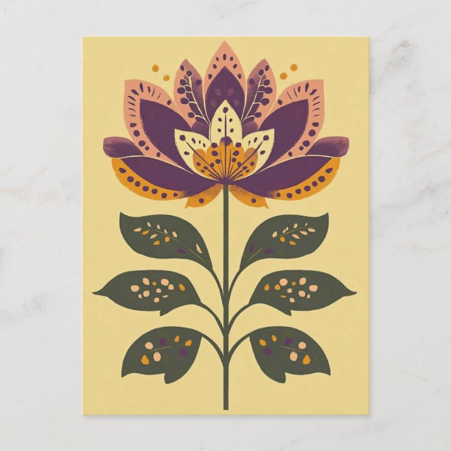 Folk Bloom No.279 Postcard (Front)