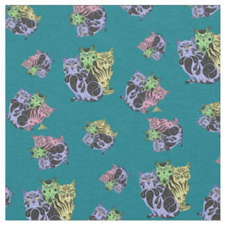Folk Cat/kitten, quilt, quilters print cats Fabric