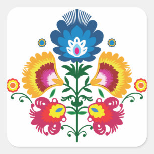 💛💚💙 Folk composition Square Sticker